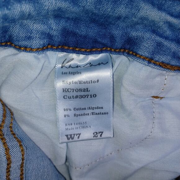 Kancan Distressed Denim Jean Shorts Women's W7 27 Blue High Waist Cuffed KC7082L - Picture 7 of 13